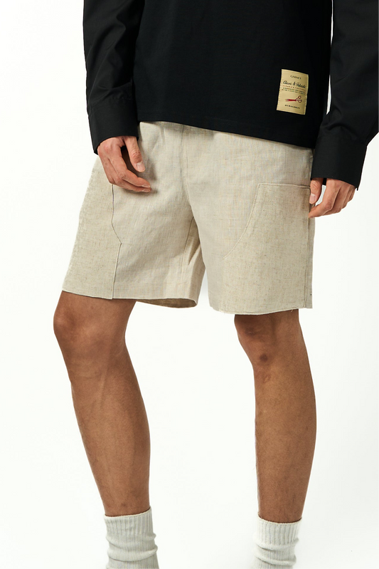 Patch Linen Shorts