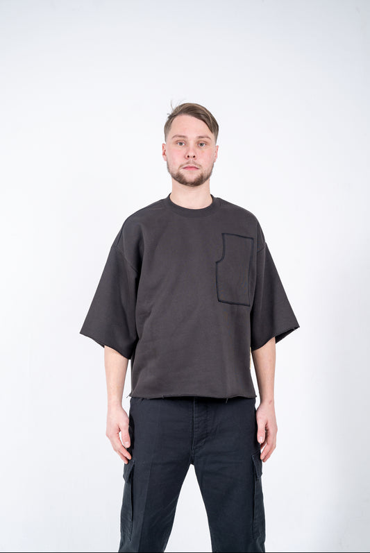 Half sleeve sweater - Brown Ash